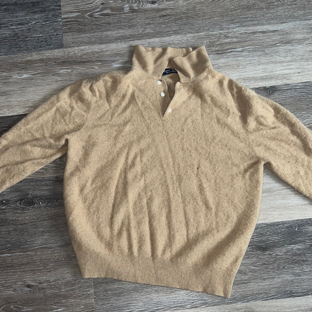 Tan two ply cashmere shirt